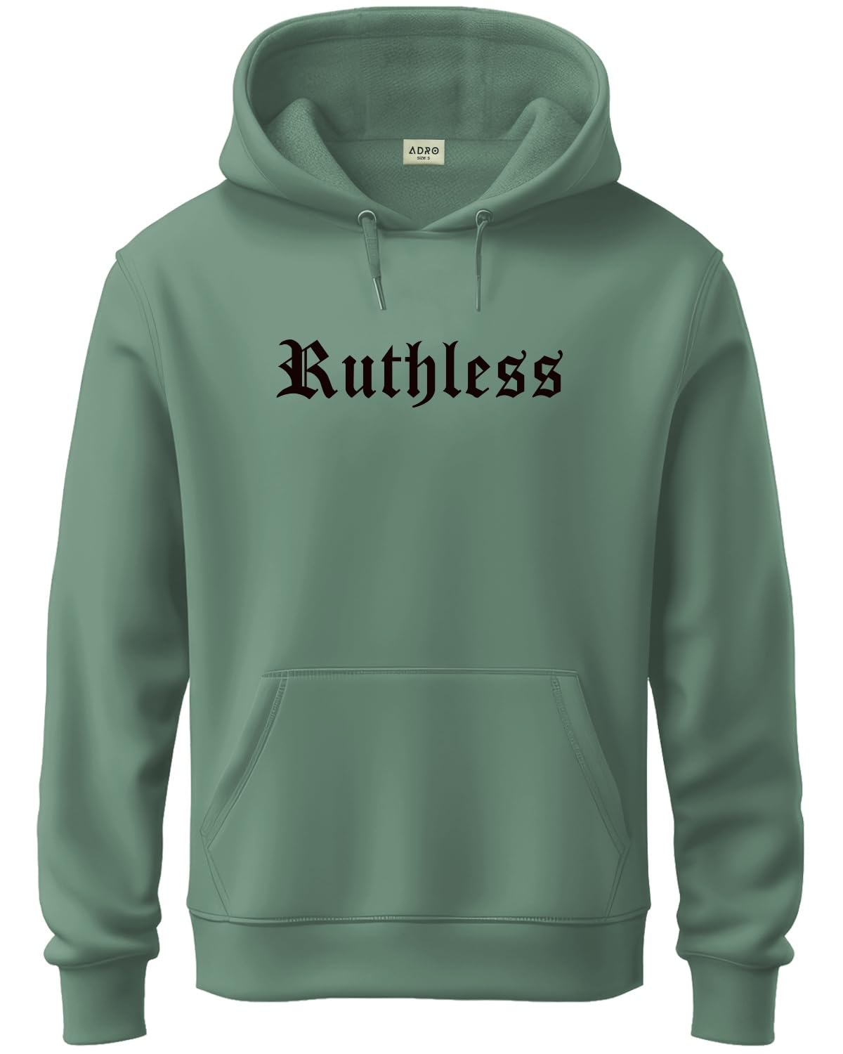 ADRO Men's Cotton Neck Hooded Sweatshirt (H24-RUTH-PT_Pista