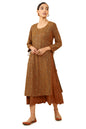 Soch Women Brown Rayon Embroidered Kurta
