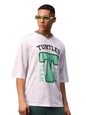Bewakoof X Official Teenage Mutant Ninja Turtles Merchandise Mens Turtles Jersey Graphic Printed mesh T-Shirt - Oversized Fit,