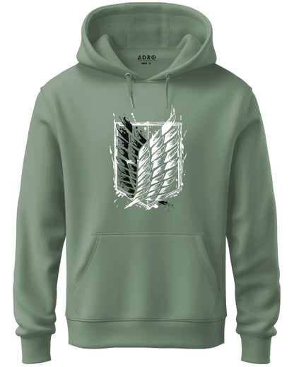 ADRO Men's Cotton Neck Hooded Sweatshirt (H22-M-WINN-PT_Pista)