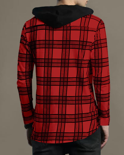 Noble Monk MenS Checkered Long Sleeve Shirts |Button Down Shirts With Hoodie