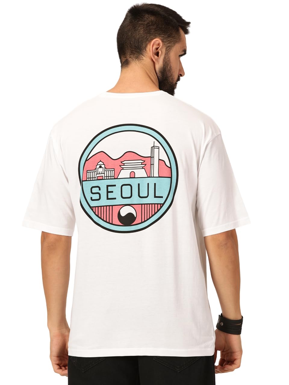 Thomas Scott Mens Oversized Fit T-Shirt (TSKOversized_White Seoul