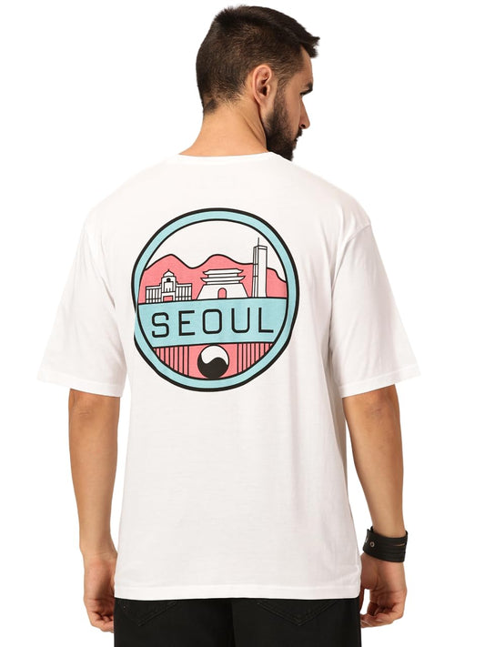 Thomas Scott Mens Oversized Fit T-Shirt (TSKOversized_White Seoul