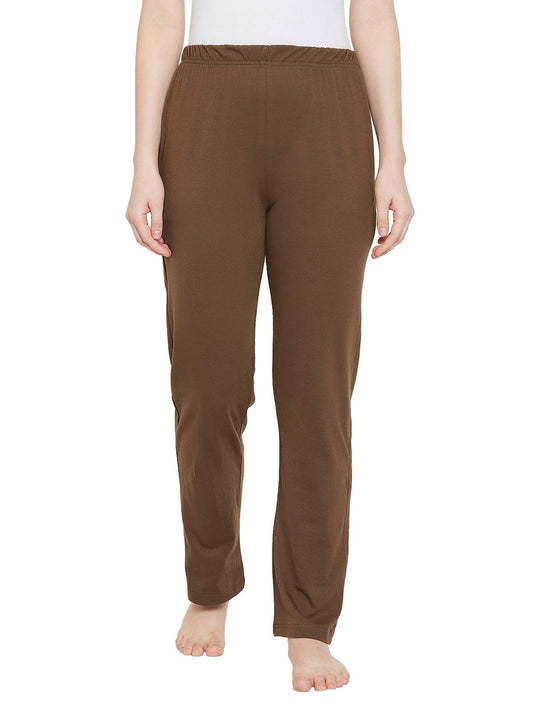 Clovia Womens Cotton Casual Regular Pajama Bottom (LB0173P06M_Brown_M)