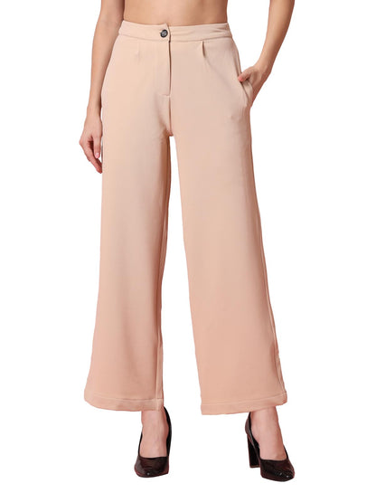 OOMPH! Womens Straight Fit Mid Rise Korean Trousers|Trouser Pants for Women|Elegant Workwear for Office, College & Events|Trous