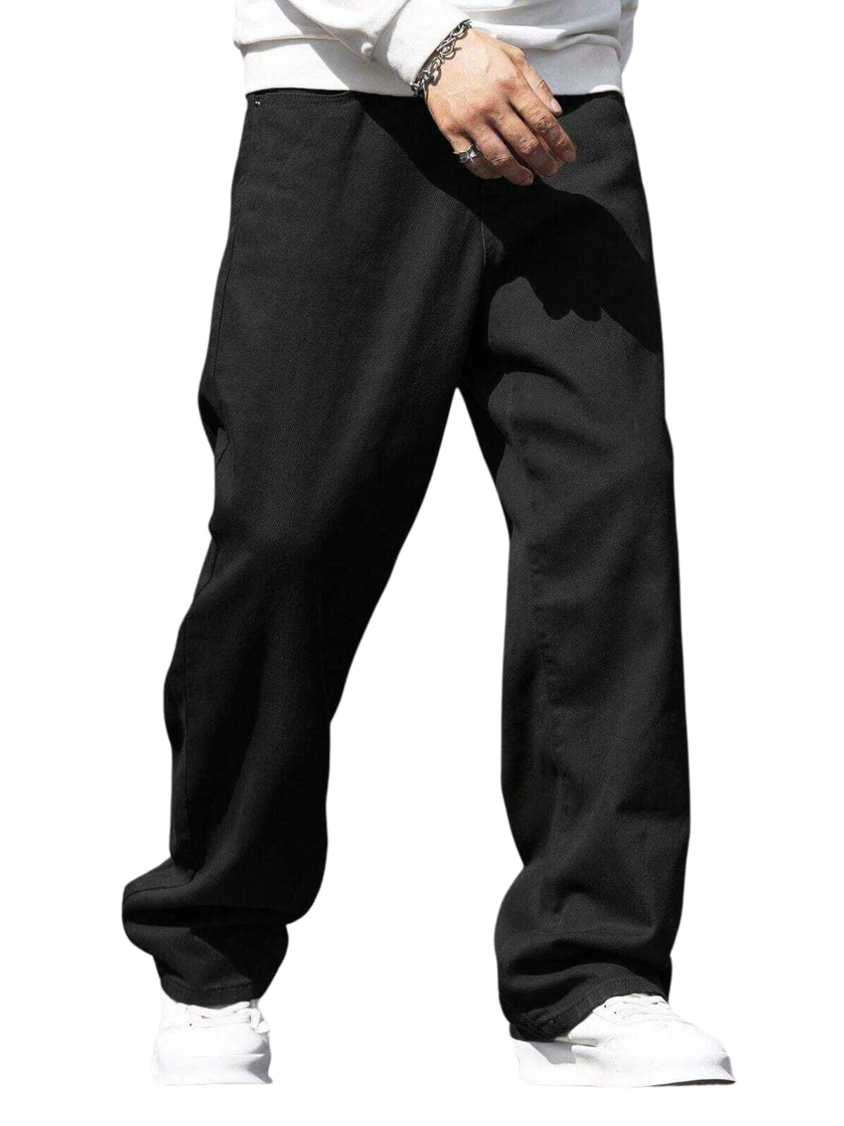 Greciilooks MenS Regular Jeans Black
