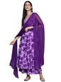 Varanga Women Purple Floral Printed Anarkali Kurta Paired With Tonal Printed Bottom And Dupatta