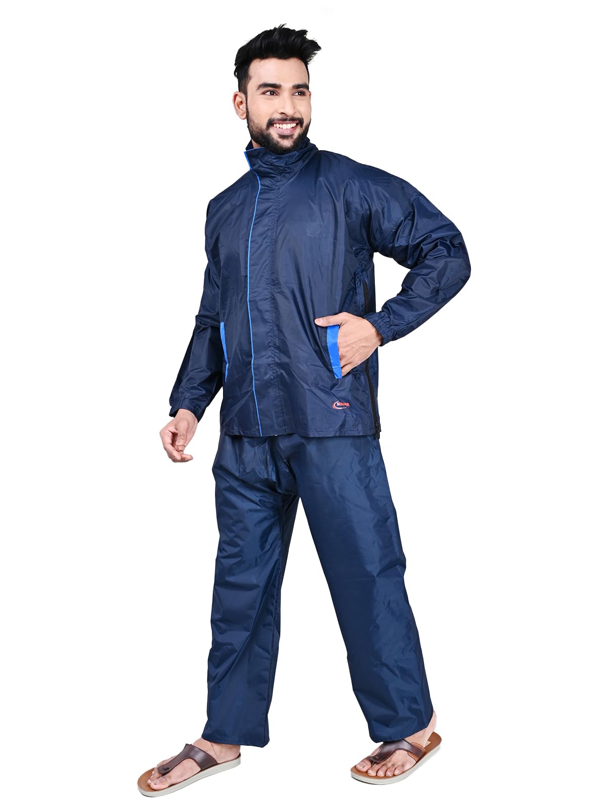 Rupa Rainwear for Men, Deluxe Collection, Waterproof PVC Rain Jacket with Pants and Carry Bag, Pack of 1