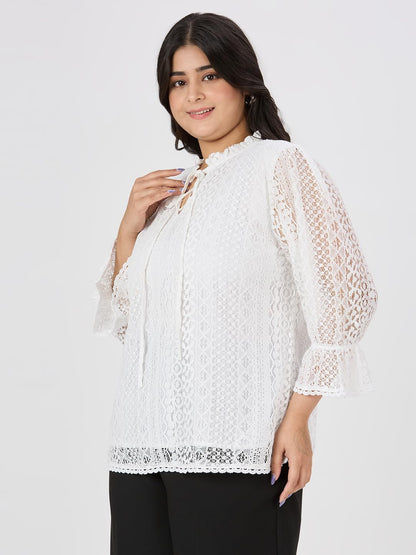 Style Quotient Women White Lace top