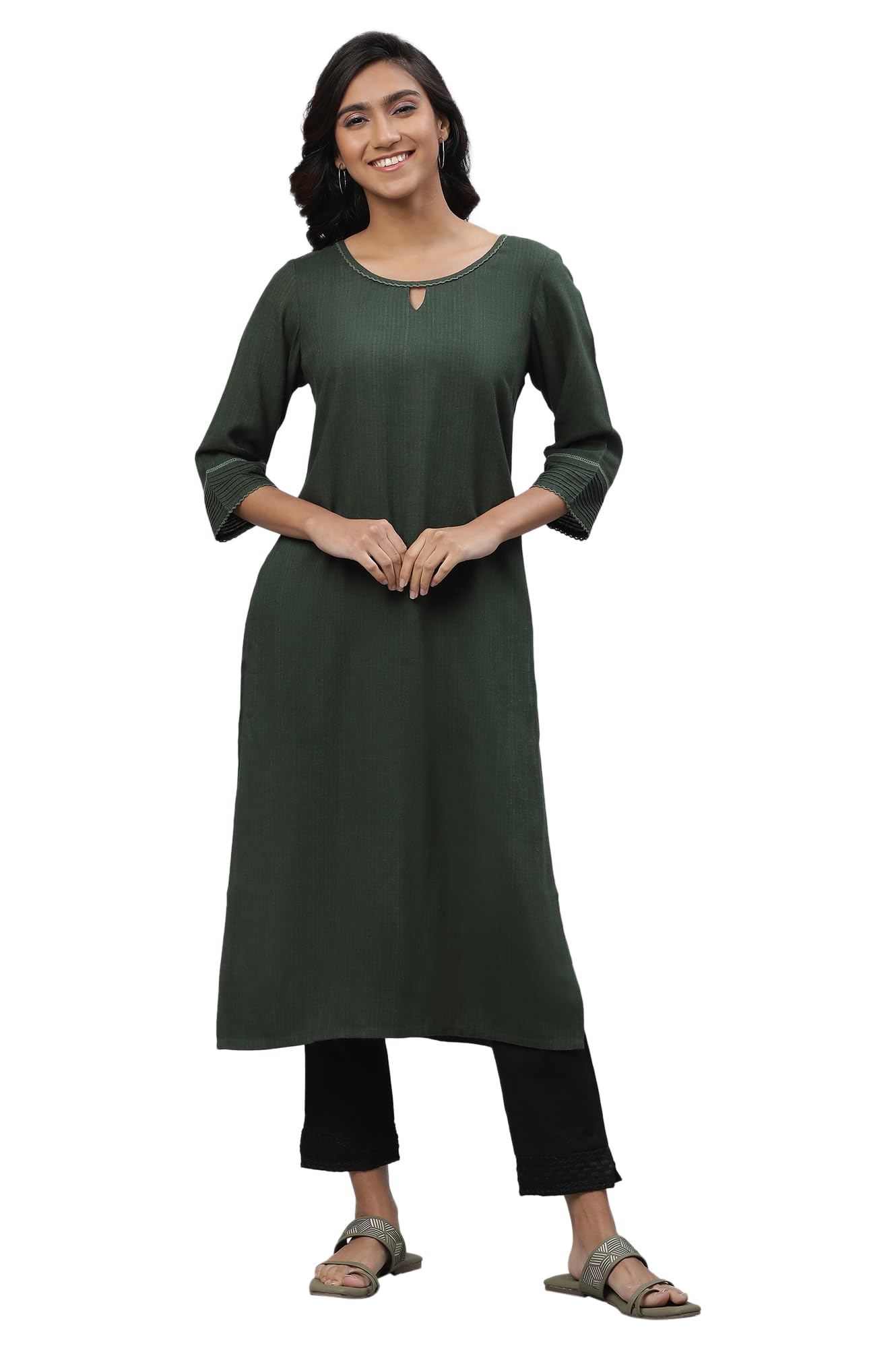 Aurelia Women Kurta 23AUA12231-703448-Green-XS