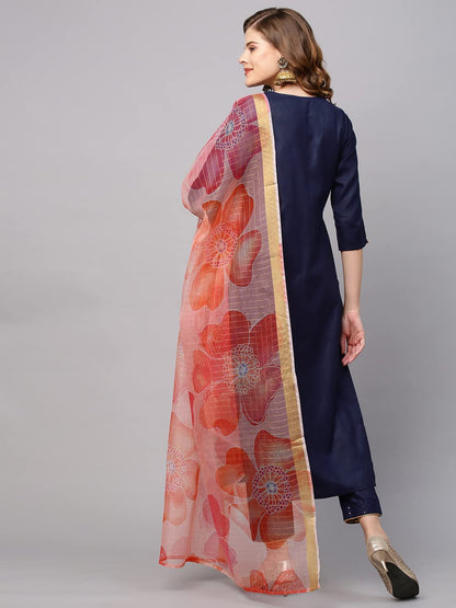 ANNI DESIGNER Women's Cotton Blend Regular Fit Regular Kurtas & Kurtis