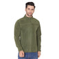 Bongio Mens Full Sleeves Polar Jacket - Olive Green