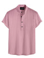 Deelmo MenS Polyster Kurta With Mandarin Collar, Half Placket Buttons, Front Pocket | Half Sleeves | Soft & Breathable Fabric