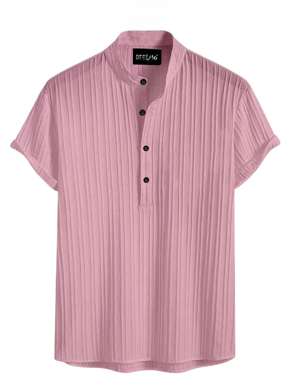 Deelmo MenS Regular Fit Solid Pattern Polyester Blend Shirt With Spread Collar Half Sleeve And Standard Length | Shirt For Man