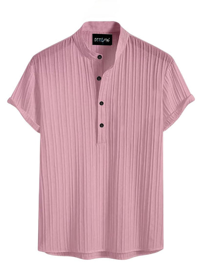 Deelmo MenS Regular Fit Solid Pattern Polyester Blend Shirt With Spread Collar Half Sleeve And Standard Length | Shirt For Man