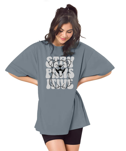SHODOX Womens Oversized Drop Shoulder Printed T-Shirt | Soft, Breathable & Light Weight Cotton Blend | Loose Fit Stylish Top for