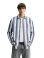 The Indian Garage Co Mens Slim Fit Striped Cutaway Collar Long Sleeves Shirt