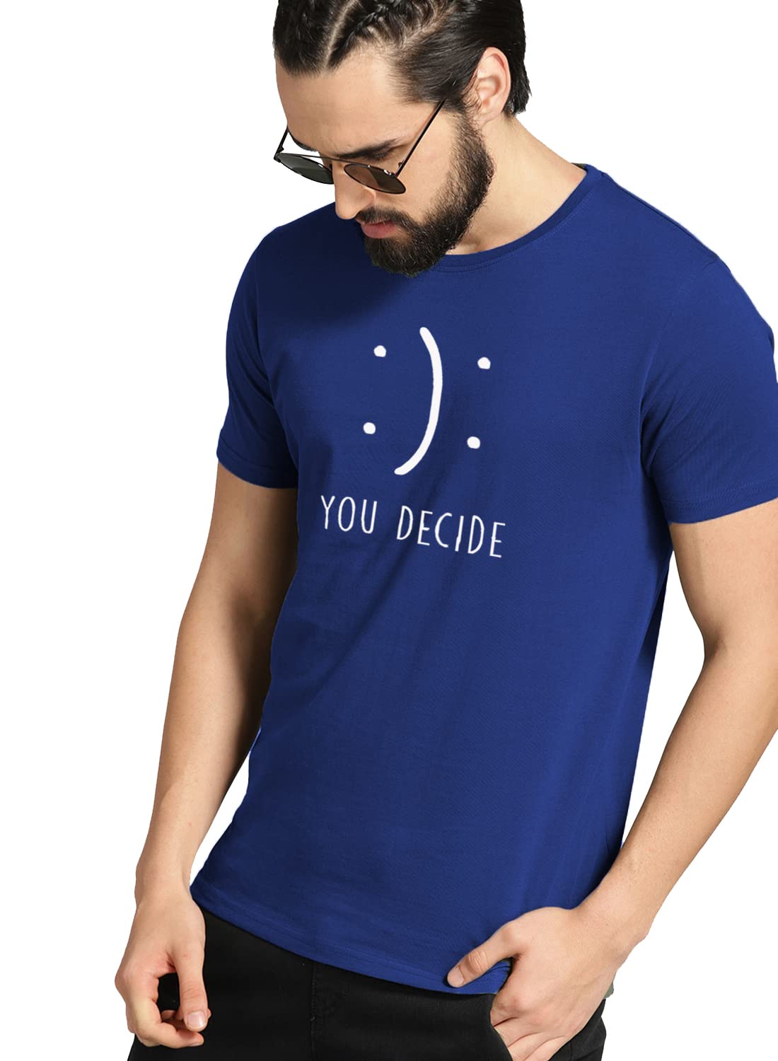 ADRO You Decide Mens Printed T-Shirts (RNR-M-DEC-RB_Royal Blue)