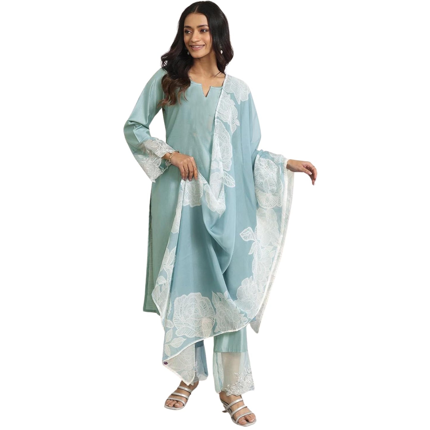 Shienzy WomenS Embroidered Kurta Set With Dupatta || Elegant Floral Suit Set For Women || Ethnic Wear For Girls || Stylish Kurt