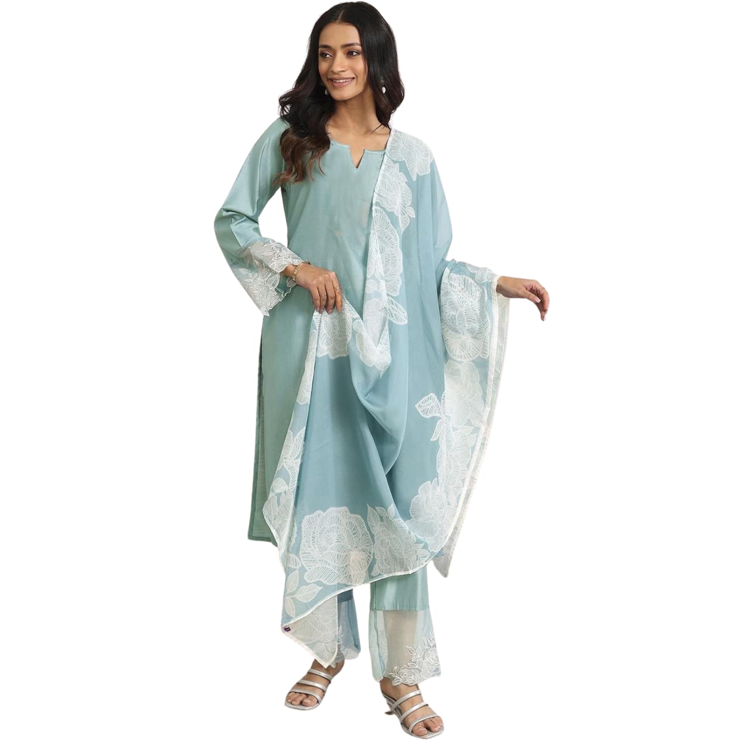 Shienzy WomenS Embroidered Kurta Set With Dupatta || Elegant Floral Suit Set For Women || Ethnic Wear For Girls || Stylish Kurt