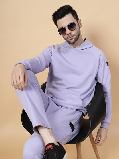 Rigo Cotton Fleece Full Sleeves Oversized Co-ord Set for Men | Printed Hooded Track Suit Set for Men
