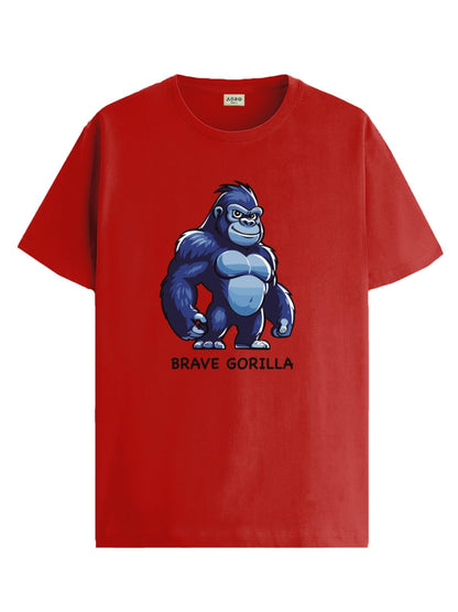 ADRO T Shirts for Boys & Girls || Gorilla Printed T-Shirt || Ages 3-14 || 100% Cotton Round Neck Tshirt for Boys & Girls||KRN-GO