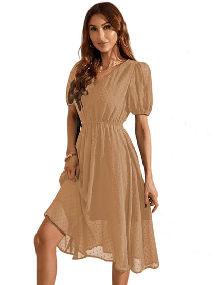 Tagas Women'S Georgette A-Line Standard Standard Length Dress (Op-3210-1-Beige-Xs_Beige)