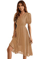 Tagas Women'S Georgette A-Line Standard Standard Length Dress (Op-3210-1-Beige-Xs_Beige)