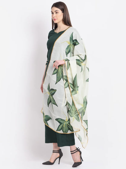 ANNI DESIGNER Women's Cotton Blend Straight Kurta with Palazzo & Dupatta (SUNKI)