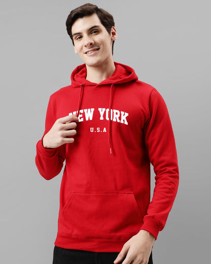 ADRO Men's Cotton Blend Neck Hooded Sweatshirt (H24-NEW)