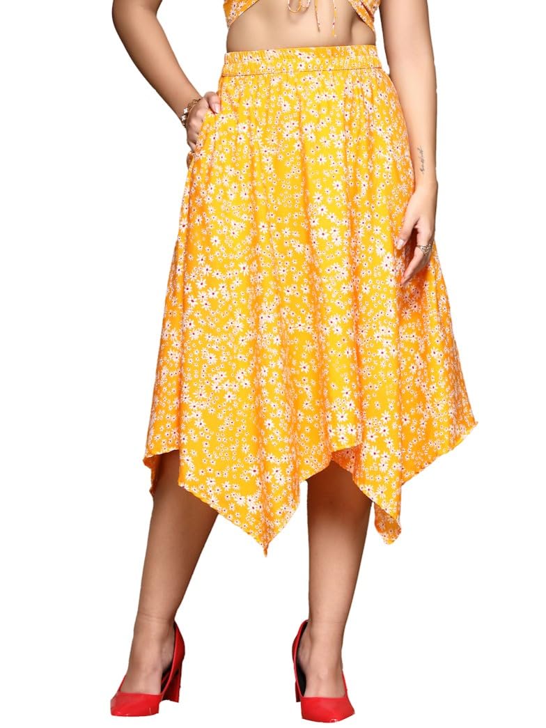 OOMPH! Long Skirts for Women Orange - msk181