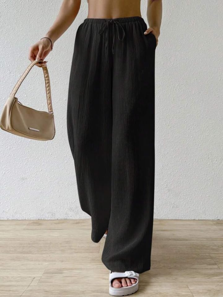 Greciilooks WomenS Loose High Rise Trouser | High-Waist Korean Pants | Formal Track Pant | Cargo Style Baggy Trendy (Available