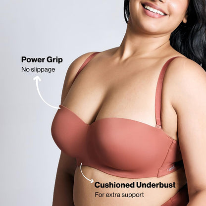 Nykd (Nyb027 Padded & Wired Ultimate Multiway Strapless Bra For Women | Anti Slip Bra With Seamless Neckline & Soft Detachable S