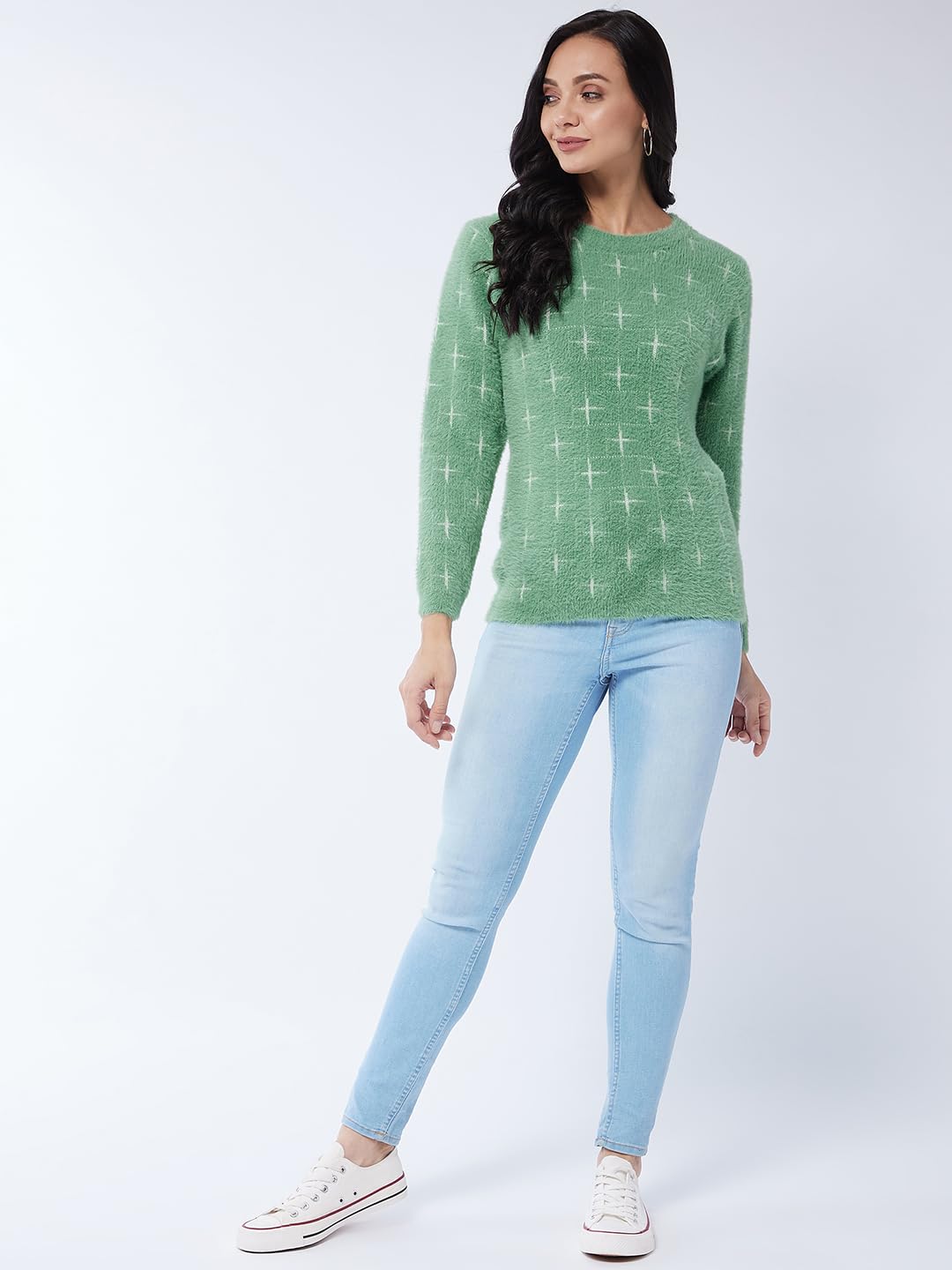 Modeve Women All Over Print Mint Sweater For Winters||Winterwear||