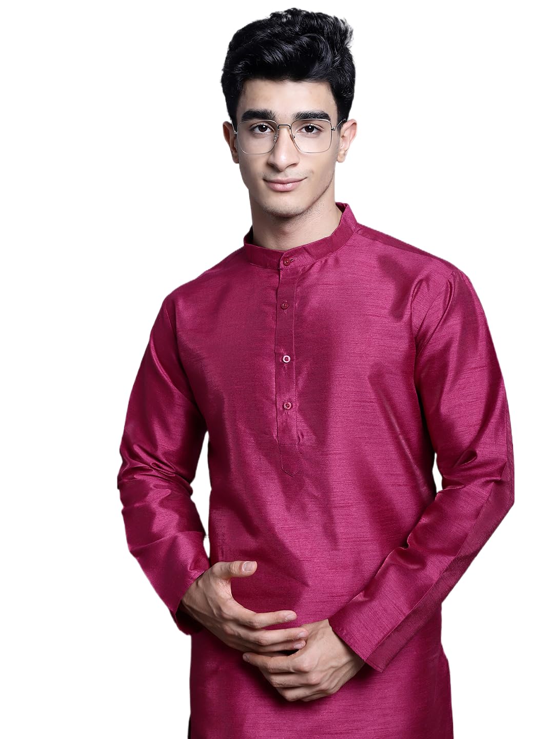 Jompers Mens Solid Dupion Silk Kurta