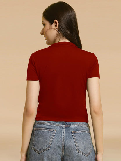 Tee Projekt Solid Stylish Casual Slim Fit Top & Tunic for Women & Girls ll College Top & T-Shirt for Women