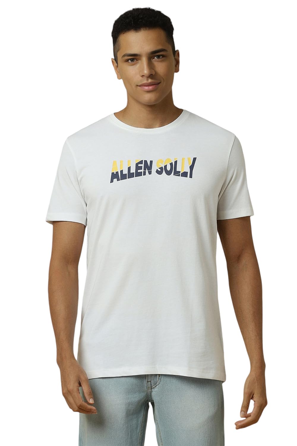 Allen Solly Men Regular Fit Casual Cotton Crew Neck T-Shirt