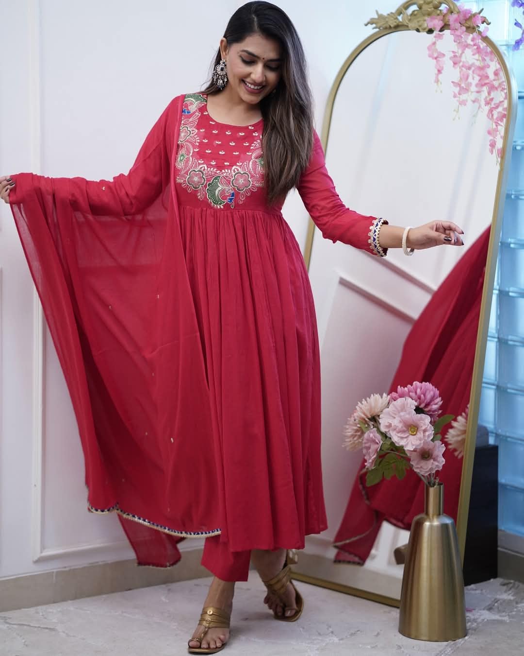 Fashion Basket Chinnon Embroidered Kurta Set for Women