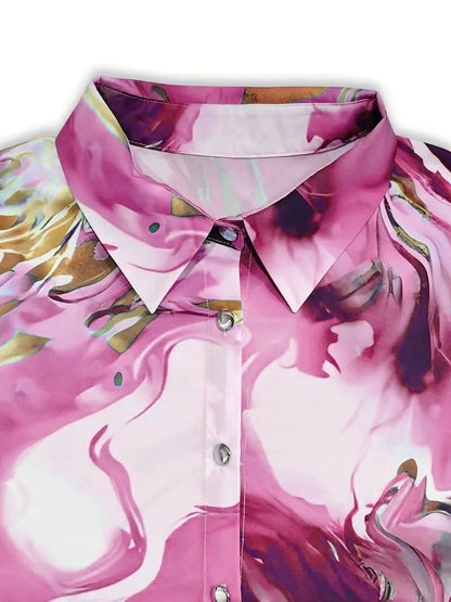 Indoprimo Satin Printed Stylish Shirt For Women