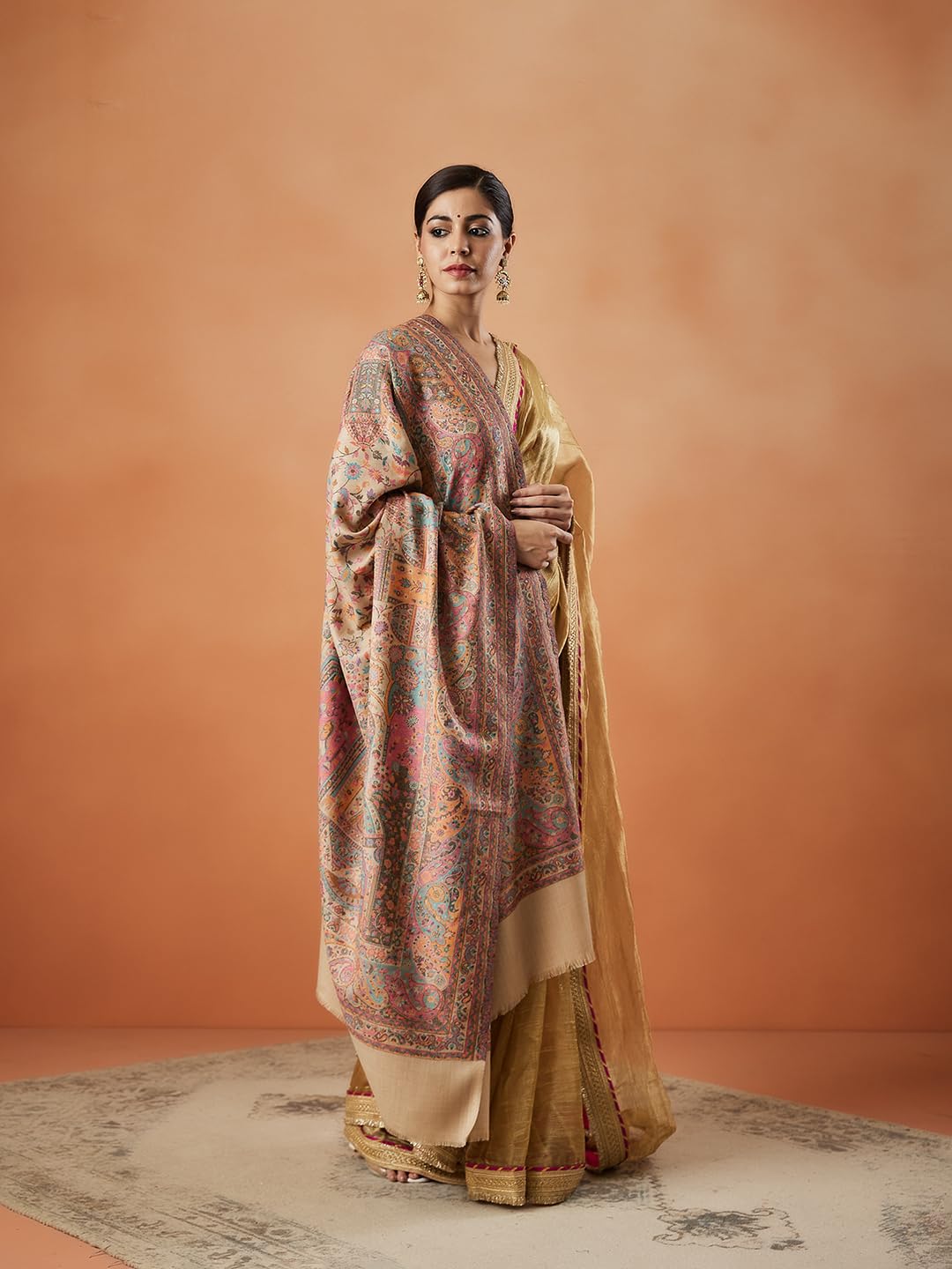 Pashmoda Women Khushnuma Kaani Wool Blend Kashmiri Shawl (Size: 101X203 CM)