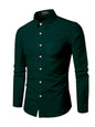 Mildin MenS Cotton Blend Solid Shirt With Spread Collared Full Sleeve Curved Hemline Button Closure Slim Fit And One Pocket | S