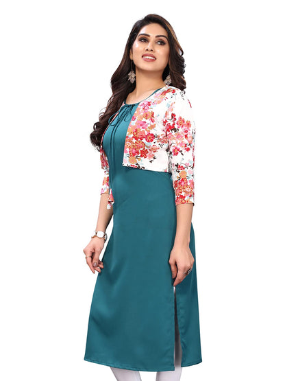 Sanisa Women's Kurta with Attached Jacket