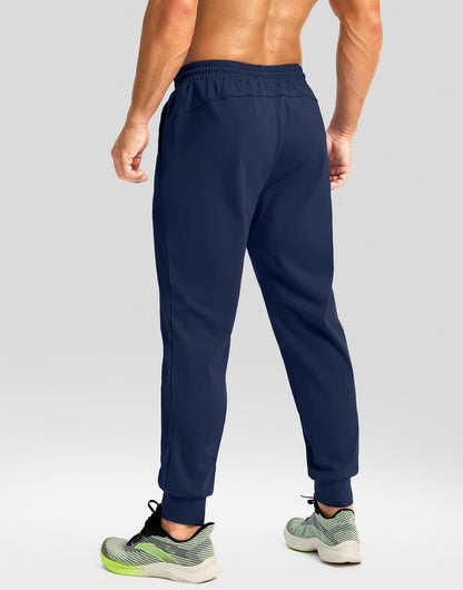 CB-COLEBROOK Mens Fleece Joggers with Zipper Pockets Solid TreckPants Water Resistant Athletic Workout Gym Sweatpants for Men (