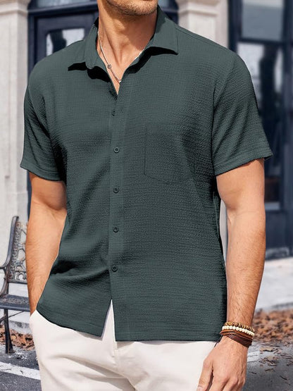 Tee Projekt Shirt for Men Spread Collar Trendy Men Shirt ll Summer Wear ll Casual Twist on Classic Design (Pack of 1) Olive