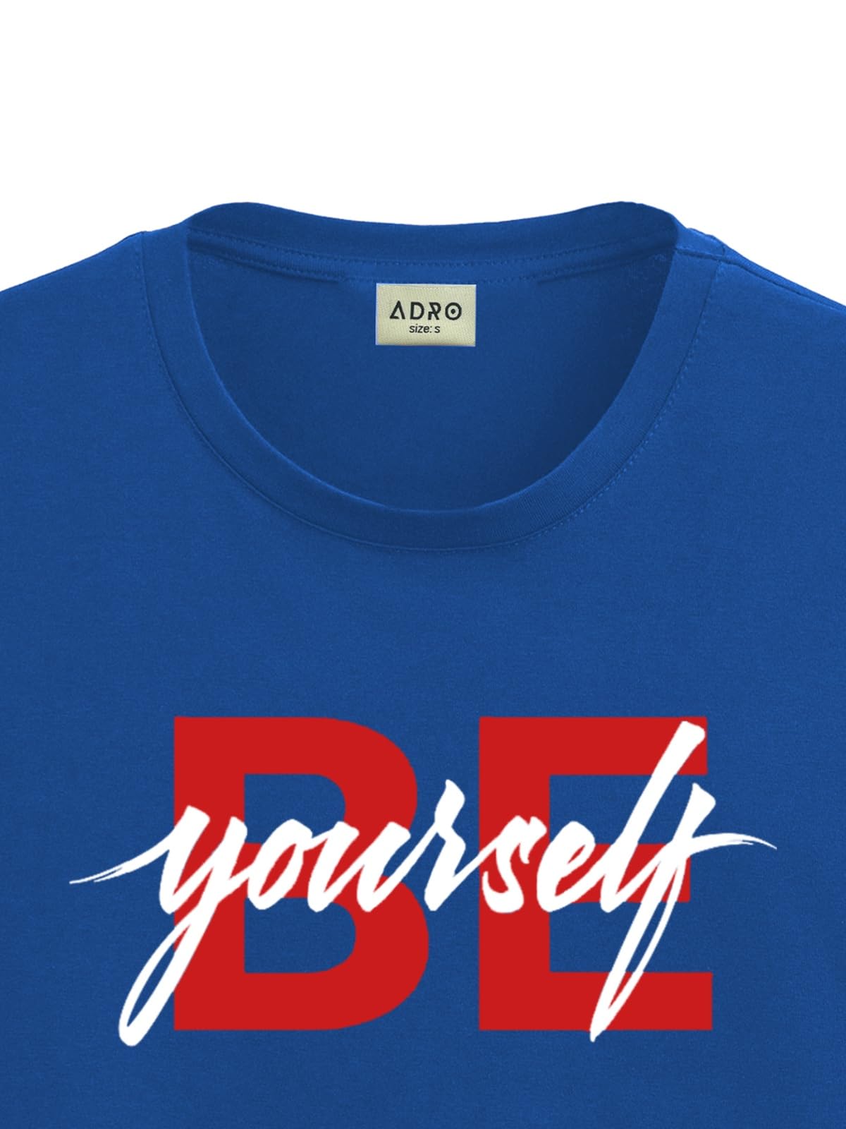 ADRO Men's Solid Regular Fit T-Shirt (RN24-BYO-RB_Royal Blue