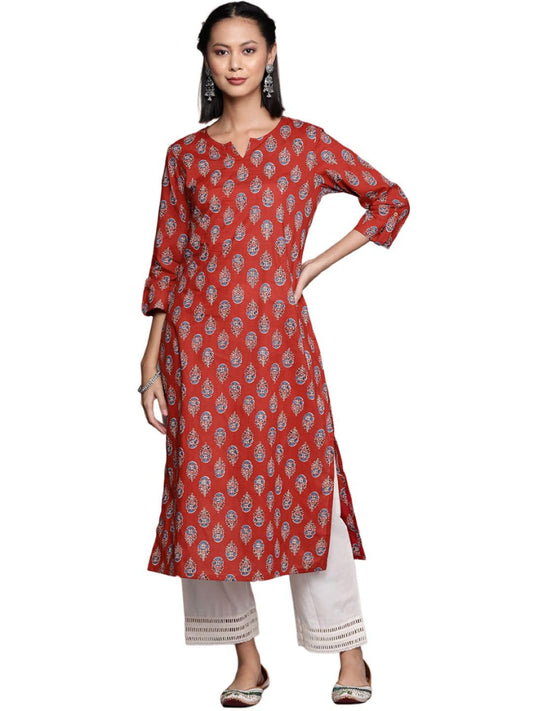 Varanga WomenS Cotton Printed Regular Kurta  Comfortable, Stylish, And Perfect For Every Occasion With Beautiful Prints And Tim