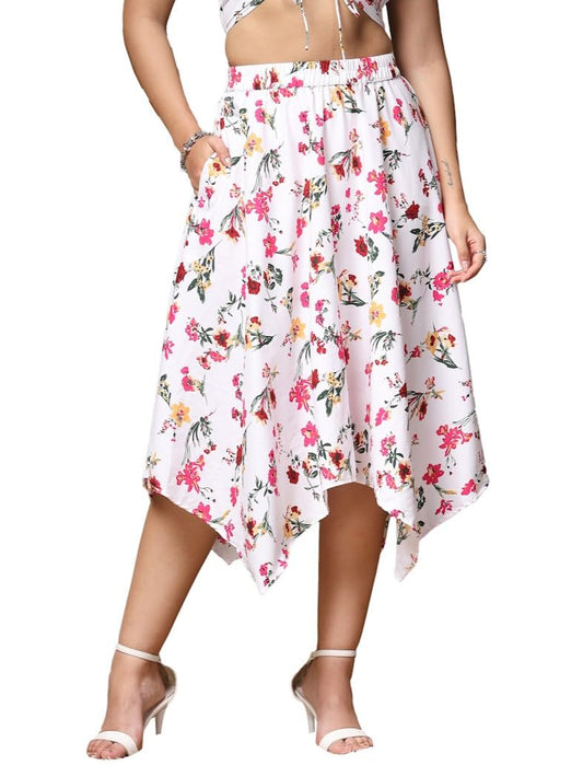 OOMPH! Long Skirts for Women White - msk175