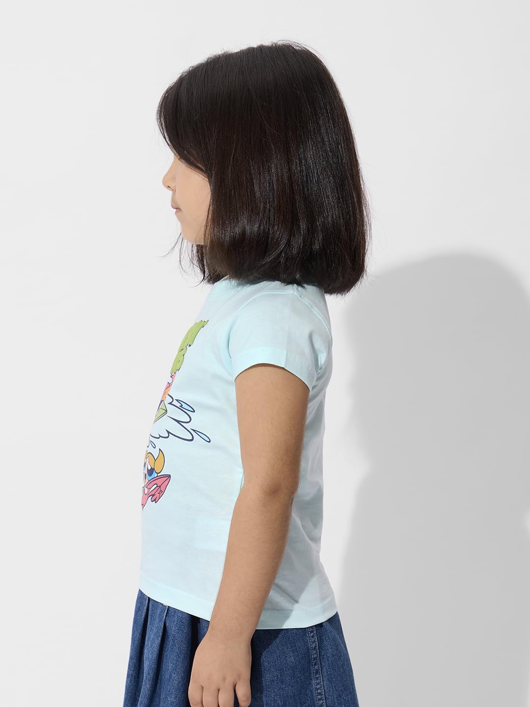 The Souled Store Official Powerpuff Girls : ChasinWaves Girls Round Neck Multicolor Graphic Printed Cotton Half Sleeve T-Shirts