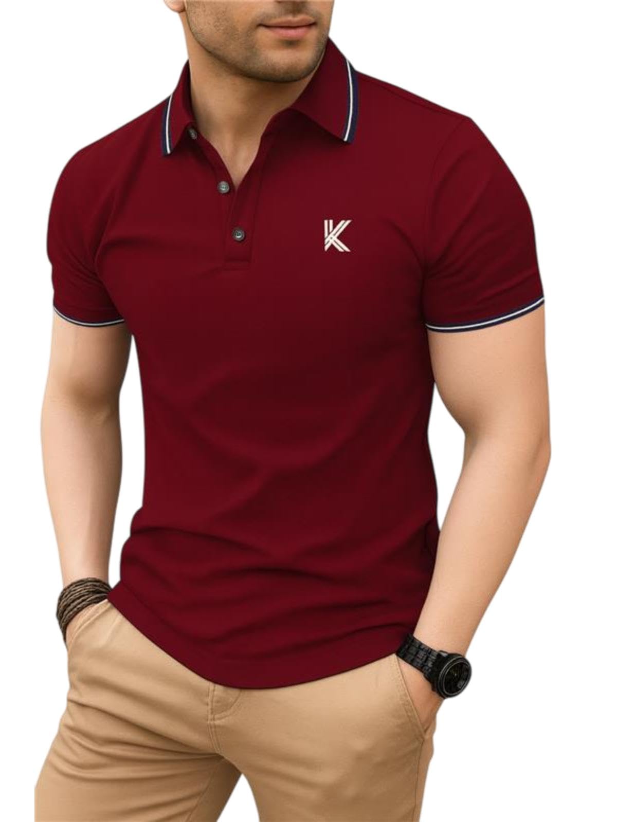 Leriya Fashion Solid Regular Fit T-Shirt For Men (Lf-M.T Mt1223_Maroon