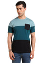 Dennis Lingo MenS Slim Fit Solid Teal Round Neck T-Shirt